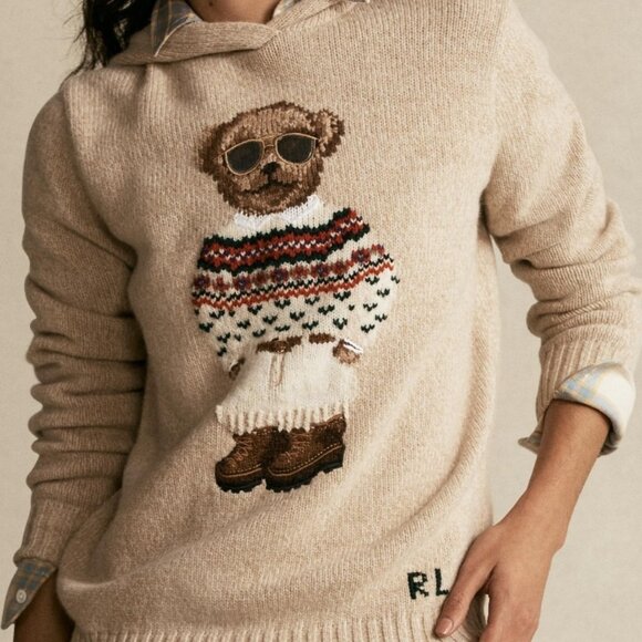 Polo Ralph Lauren Sweaters - Polo by Ralph Lauren Tan Sweater with Bear Design